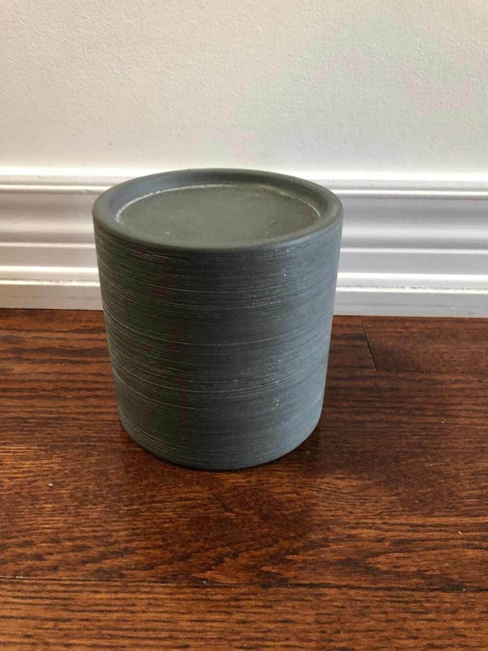 Bouclair - Modern Cylindrical Ceramic Candle Holder (Matte Grey)
